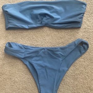 Zaful baby blue bandeau bikini